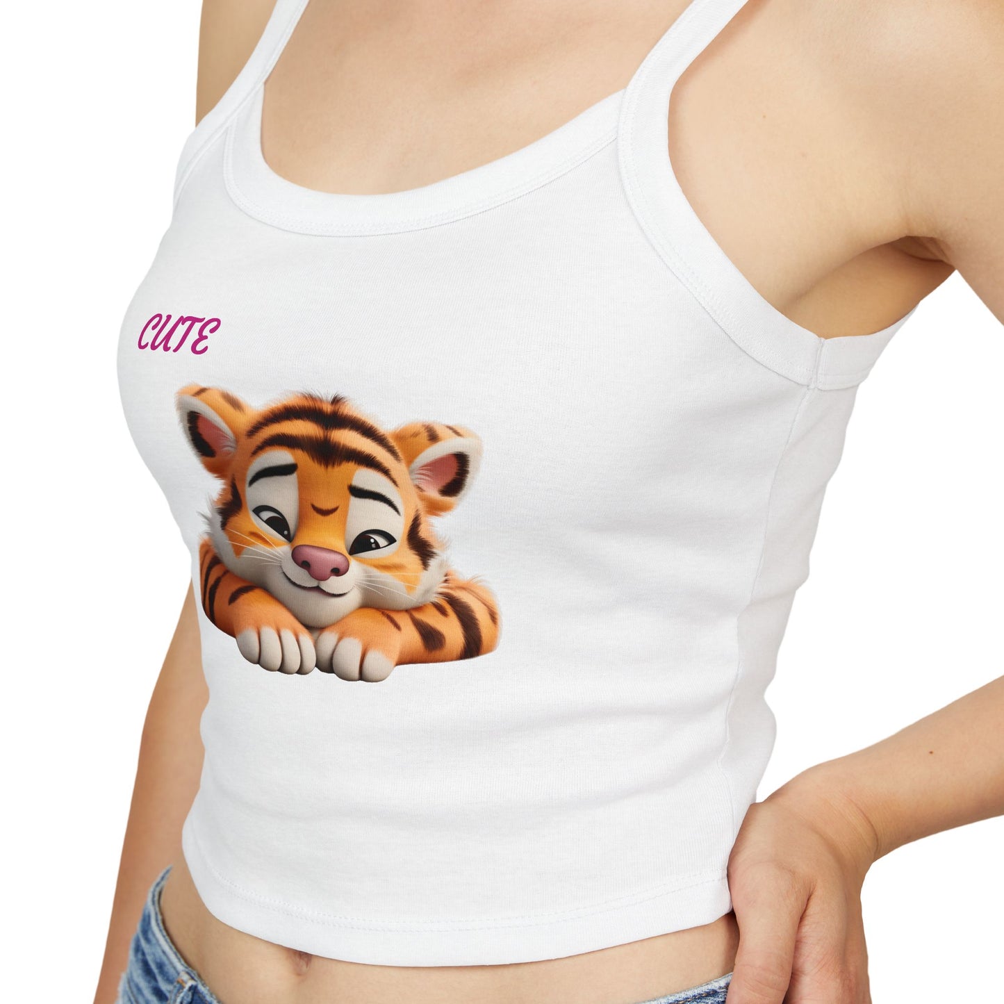 Princess Grace  Cute Tiger Print Women's Spaghetti Strap Tank Top  Summer Style