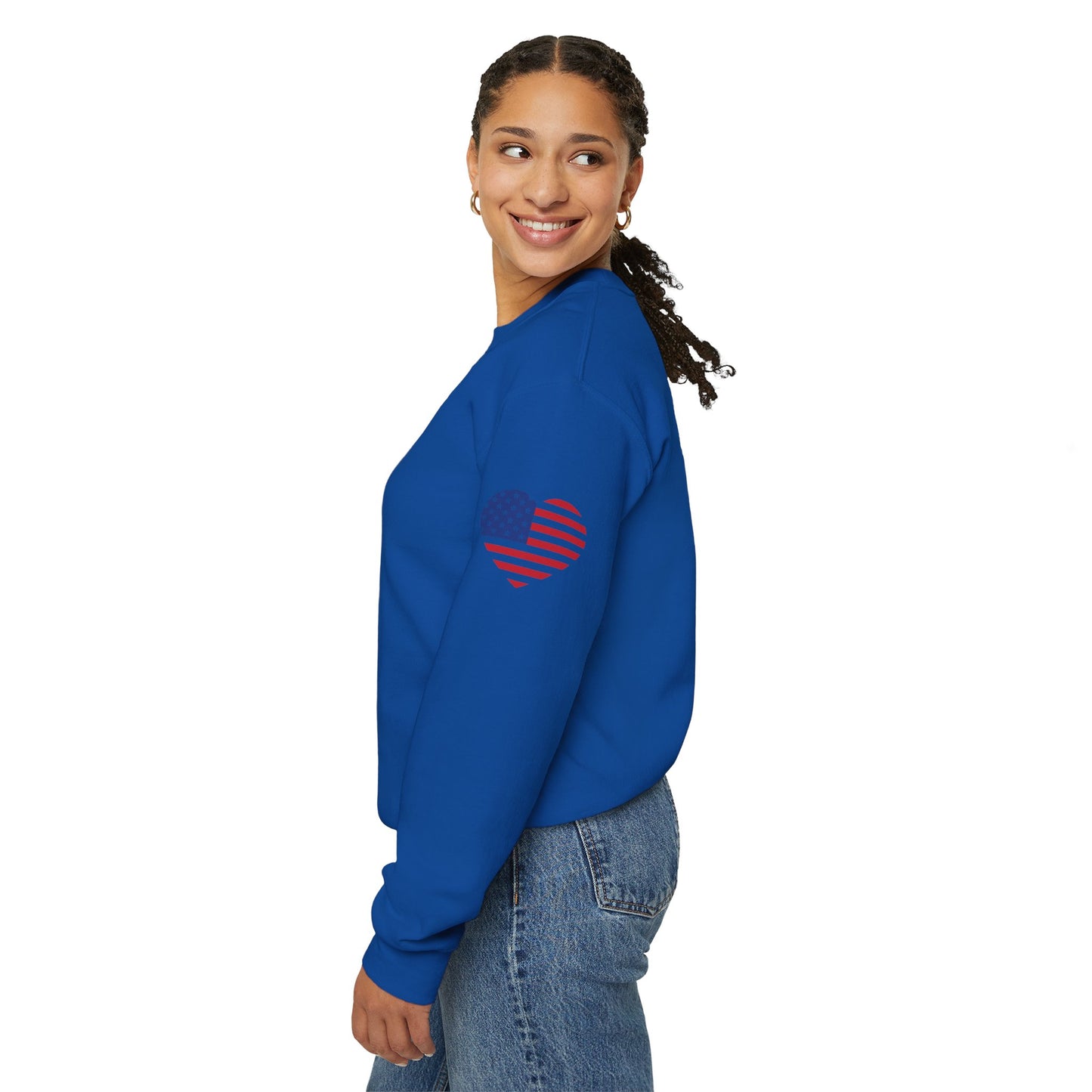 Princess Grace USA Heart Unisex Crewneck Sweatshirt Cozy American Pride