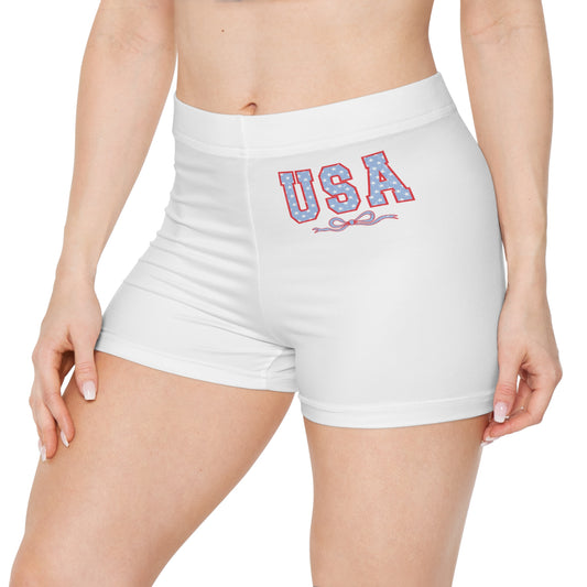 Princess Grace  USA Spirit Women's Shorts Comfortable Athletic Wear for Celebrations