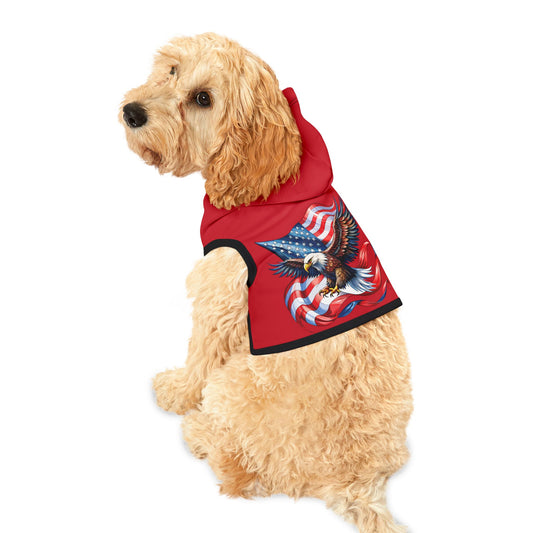 Princess Grace  Patriotic Pet Hoodie with Eagle and Flag Design