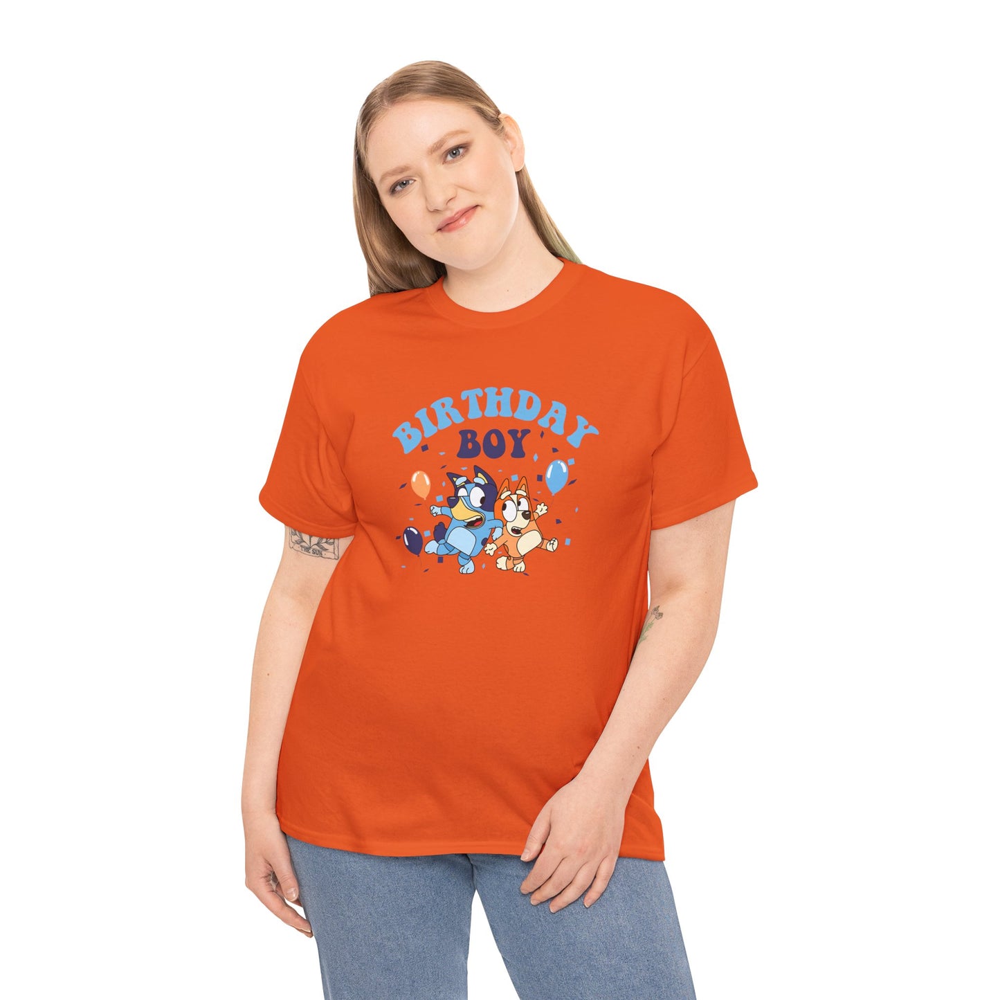 Princess Grace  Bluey  Birthday Boy Unisex Heavy Cotton Tee  Fun Celebration Shirt for Kids