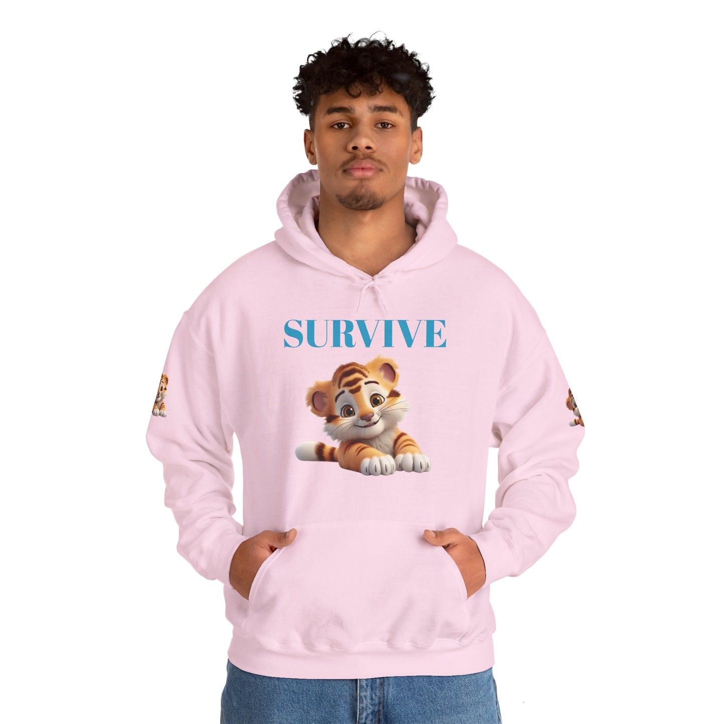 Princess Grace Survive Cute Tiger Survival Hooded Sweatshirt for Animal Lovers