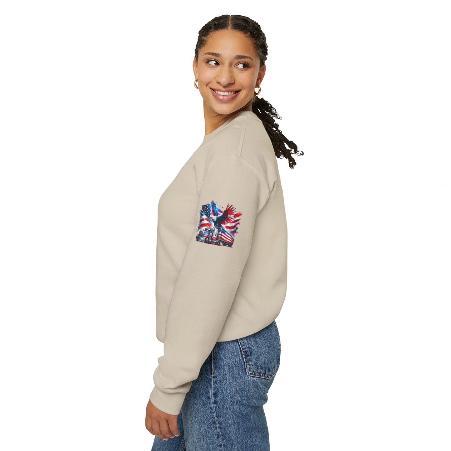 Princess Grace  Patriotic Eagle Sweatshirt Unisex Heavy Blend Crewneck for Independence Day Veteran's Day & Everyday Comfort