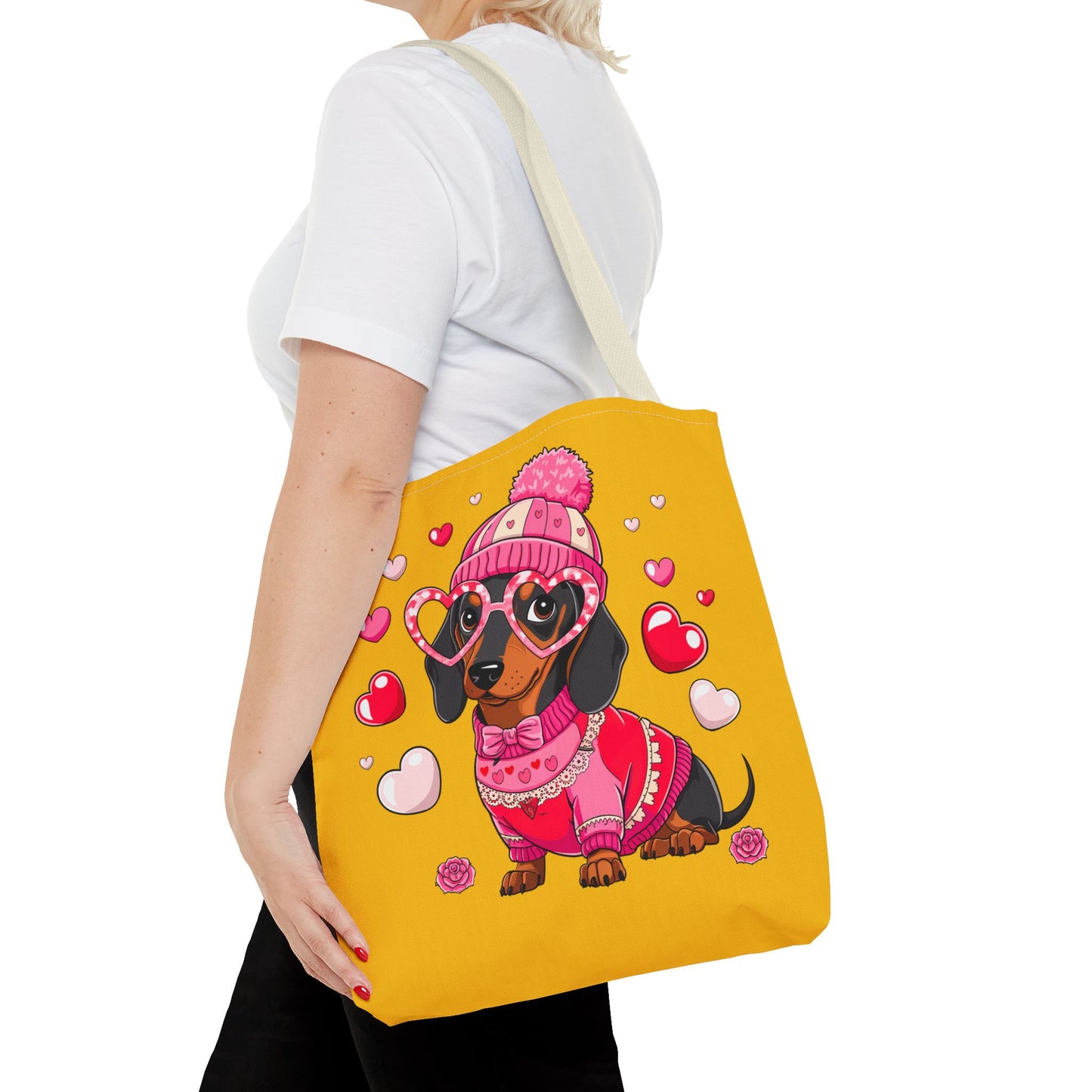 Princess Grace  Adorable Dog-Themed Tote Bag for Pet Lovers Cute Valentine's Design