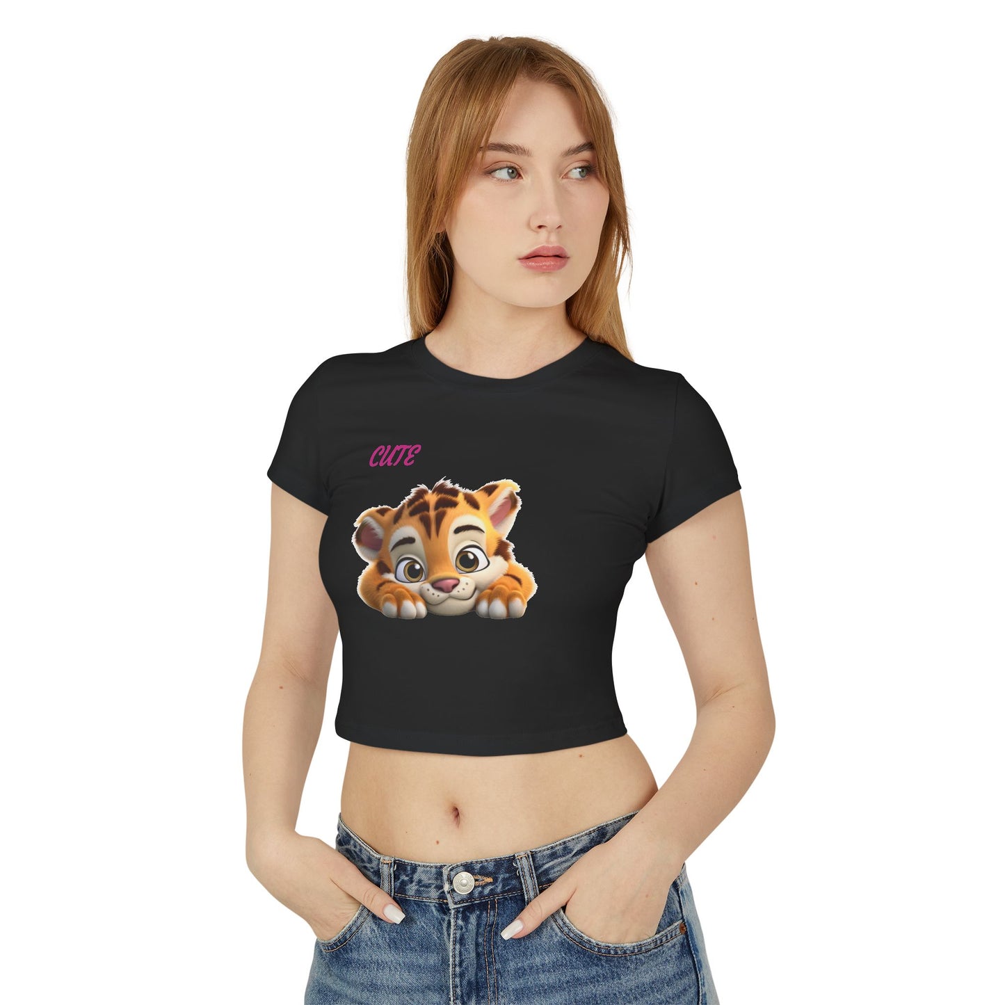 Princess Grace  Cute Baby Tiger Women's Baby Tee Playful & Stylish Top for Everyday Wear