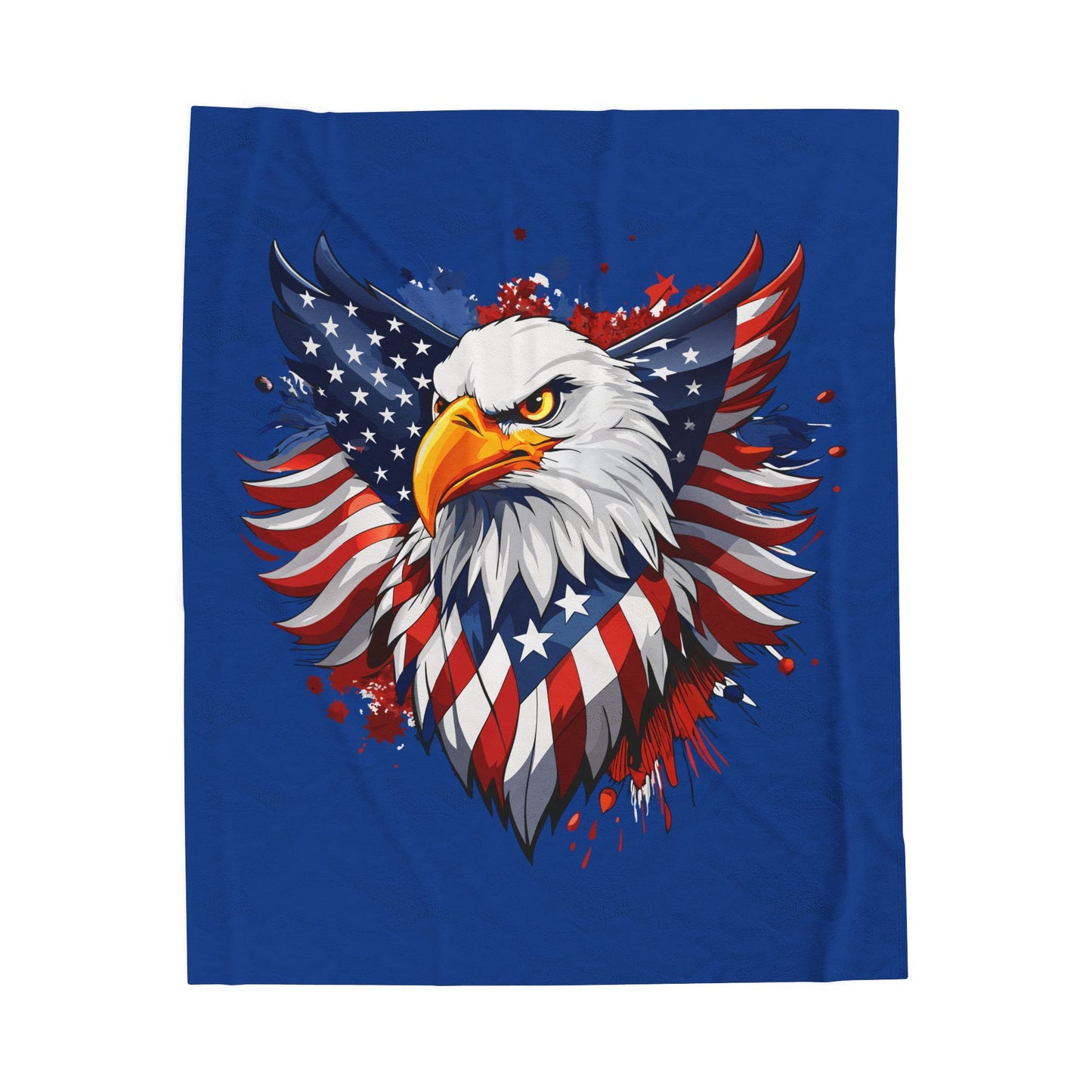 Princess Grace  American Eagle Velveteen Plush Blanket  Cozy Patriotic Decor for Home & Gifts